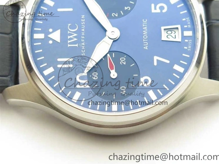 MIROTIME 0124 Supportive Big Pilot IW501008 “Boutique London” SS ZF Best Edition Blue Dial on Blue Leather Strap A 7106